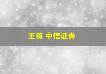 王琛 中信证券